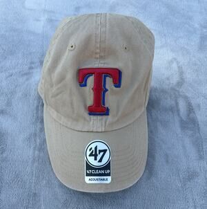 '47 Brand Texas Rangers Baseball Cap Strapback Tan OSFA MLB